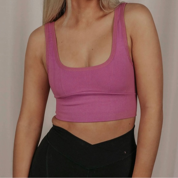 NWT Free People Movement Free Throw Square Neck Bra Heliotrope Medium - Picture 5 of 6